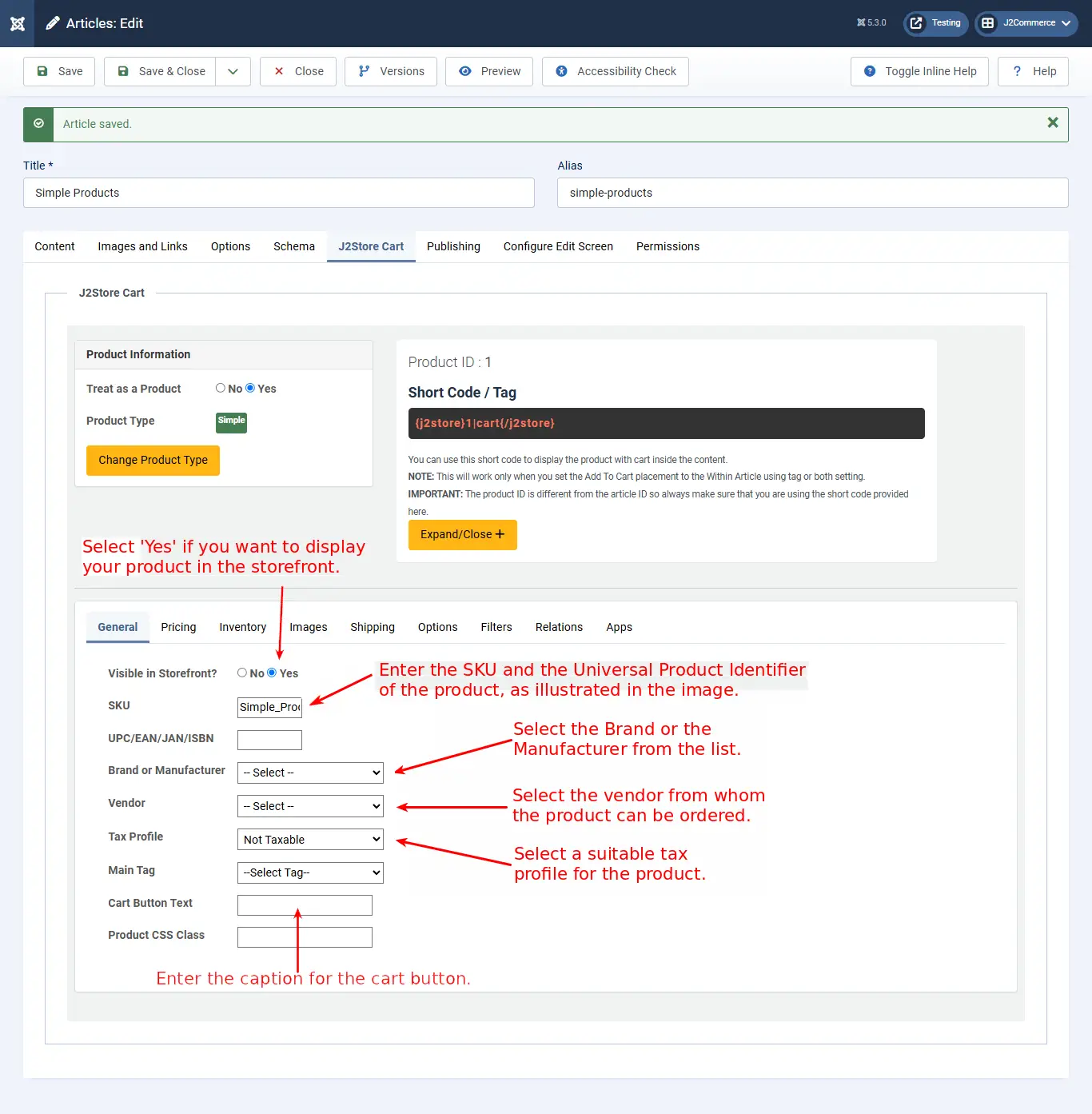 Quickstart-product-settings